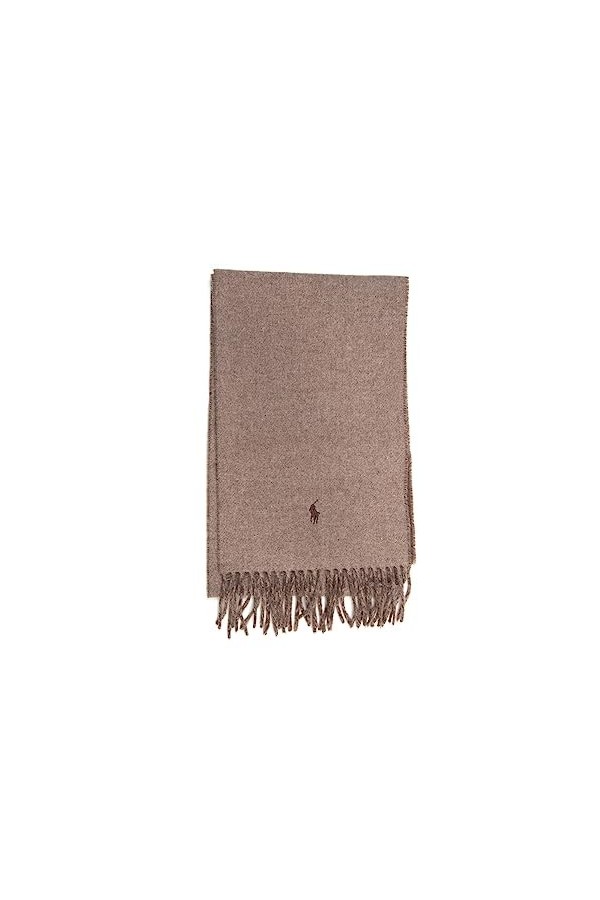 Ralph Lauren Écharpe unisexe marron avec franges UNI, multicolore, Taille Unique
