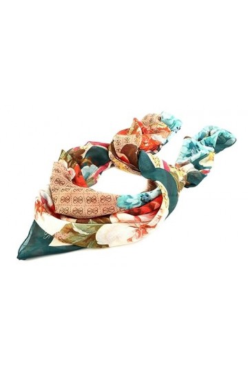 GUESS Kefiah Écharpe 130 x 130 cm Bleu sarcelle, bleu sarcelle, taille unique