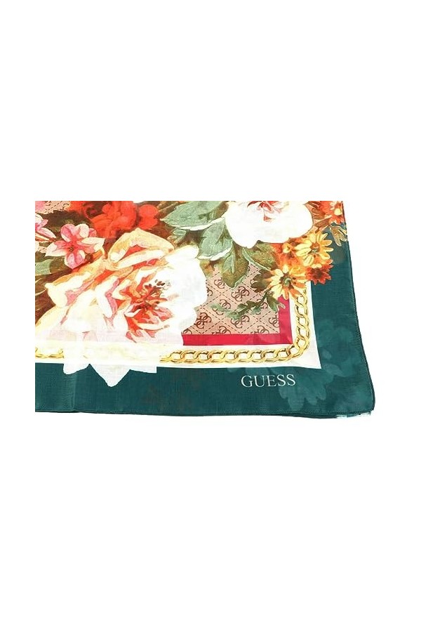 GUESS Kefiah Écharpe 130 x 130 cm Bleu sarcelle, bleu sarcelle, taille unique