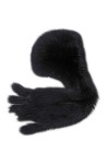 DTLDYG Femmes Tricoter Écharpe à Capuche Véritable Fourrure de Renard Écharpe de Tête Chapeau dextérieur Hiver Chaud Noir