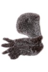 DTLDYG Femmes Tricoter Écharpe à Capuche Véritable Fourrure de Renard Écharpe de Tête Chapeau dextérieur Hiver Chaud Noir