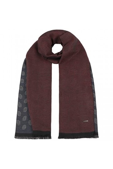 Stetson Two Sides Écharpe en coton pour femme - Fabriqué en Italie avec franges, franges automne-hiver, rouge, taille unique