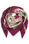 Becksöndergaard Florenza Siw Écharpe pour femme en cabaret rose en laine/soie – Foulard triangulaire doux avec motif floral a
