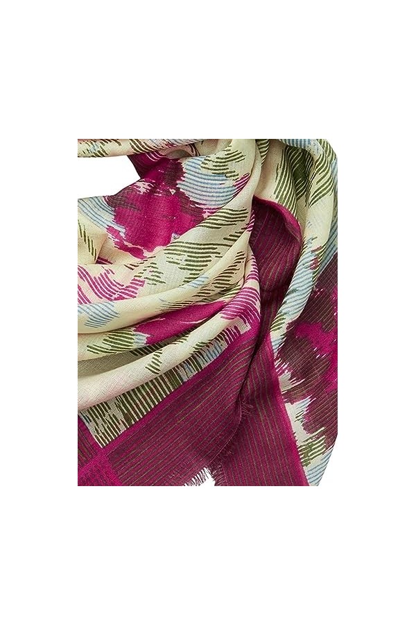 Becksöndergaard Florenza Siw Écharpe pour femme en cabaret rose en laine/soie – Foulard triangulaire doux avec motif floral a