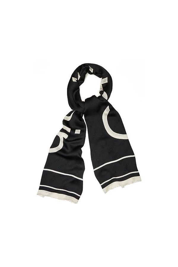 Calvin Klein Logo Jq Écharpe O/Print 70x180, CK Black, OS Femme