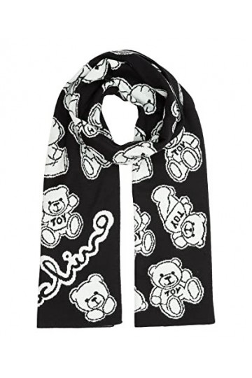 MOSCHINO femme Teddy bear écharpe en laine black - white