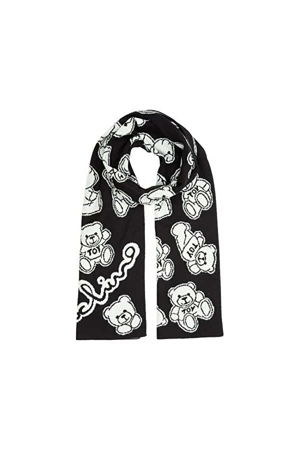 MOSCHINO femme Teddy bear écharpe en laine black - white
