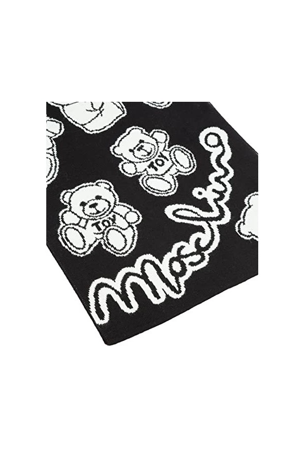MOSCHINO femme Teddy bear écharpe en laine black - white