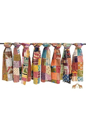 Lot de 10 écharpes en coton kantha vintage