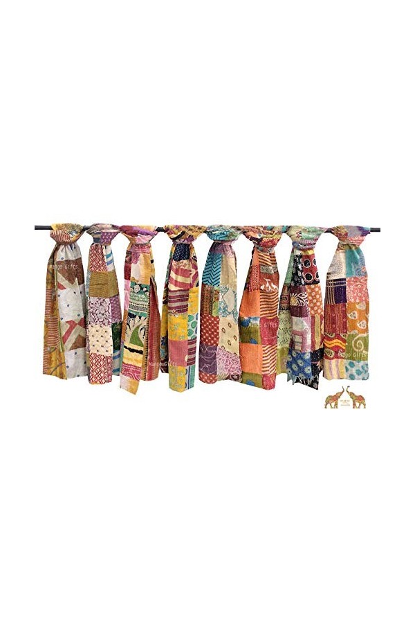 Lot de 10 écharpes en coton kantha vintage