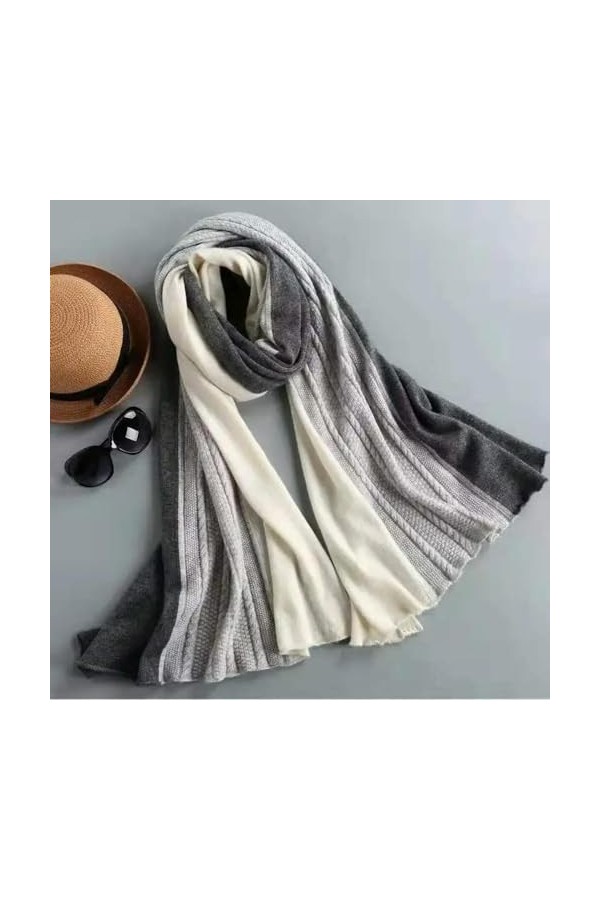 NOLLAM hiver 100% écharpe en cachemire femmes en plein air Ski chaud doux Bandana femmes écharpes mode couture tricoté châle