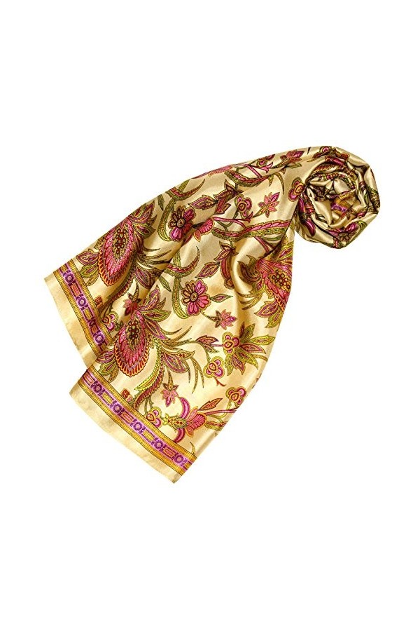 LORENZO CANA Foulard pour la femme – écharpe de 100% soie pour le printemps et l´été, carré avec les mesures de 90 x 90 cm – 