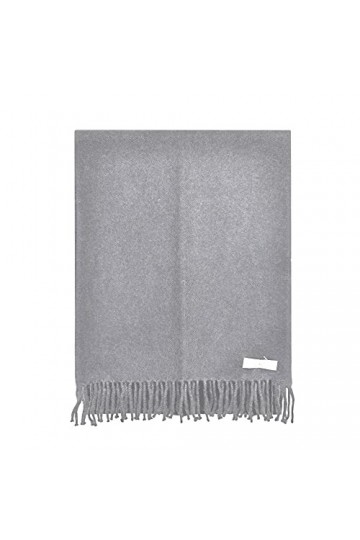 TOUTACOO, Echarpe 100% Cachemire fait main au Népal - Couleur Gris Clair