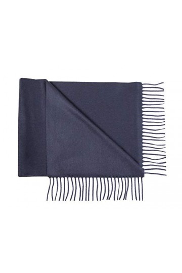 Graham Cashmere - Écharpe tissée unisexe en pur cachemire – Fabriquée en Écosse bleu nuit .