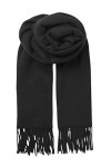 Becksöndergaard Crystal Edition Écharpe pour femme Grande écharpe chaude unie 100 % laine 50 x 220 cm, Noir , B:50 x L:220 cm