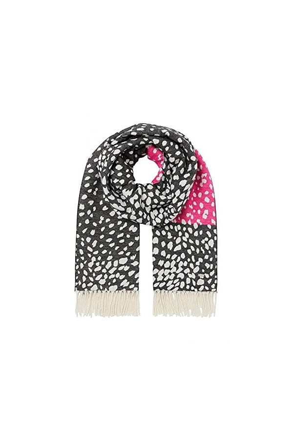 Joules Elissa 214633 Écharpe chaude en jacquard Motif cochon dInde Noir Taille unique