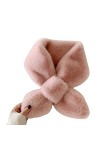MOGSA Écharpe en fausse fourrure de lapin pour femme - Pour lhiver - Rose - Taille unique