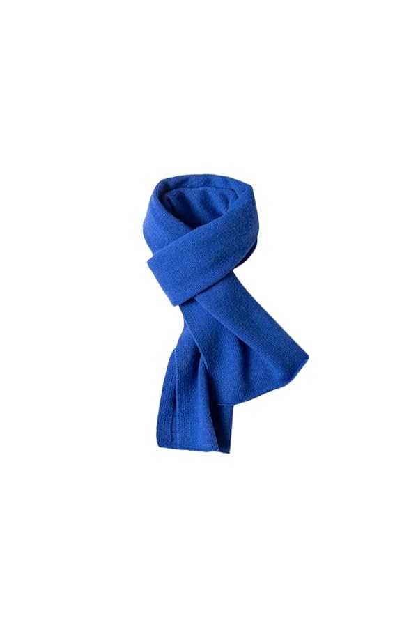 TZUFA Écharpe en cachemire chaude dhiver unisexe pour femmes et hommes, écharpes tricotées en cachemire de couleur unie pour
