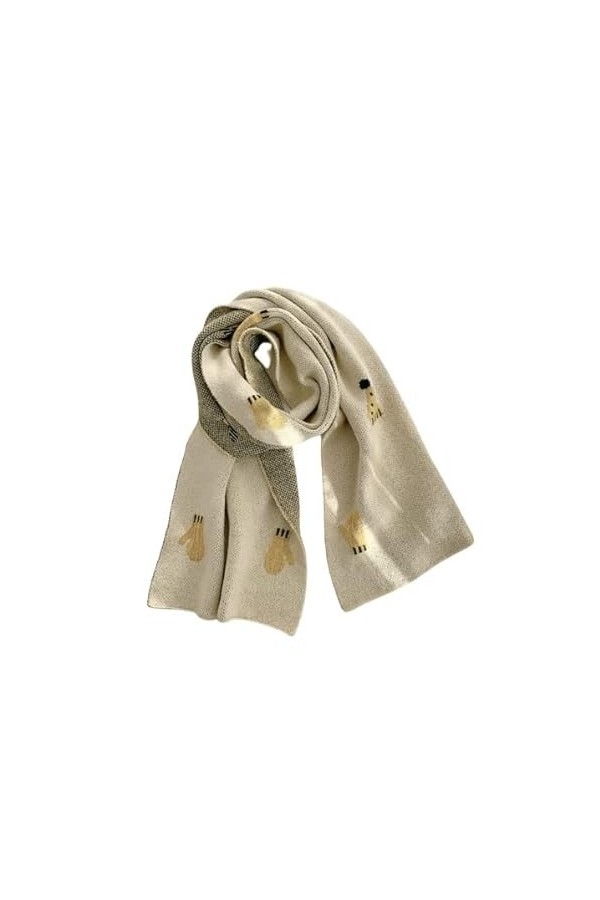 KIPPOT Écharpe tricotée mignon femmes automne hiver longue épaisse chaude laine écharpes couverture douce Portable voyage en 