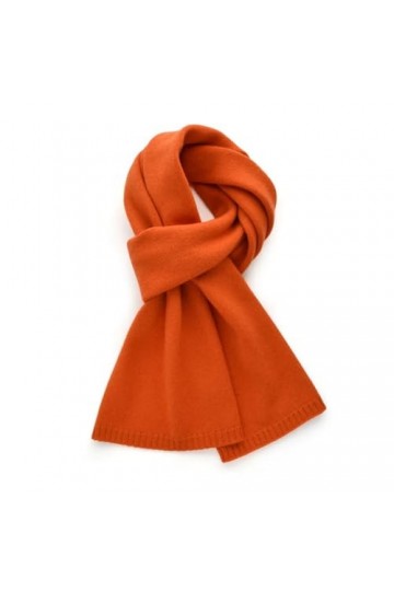 Écharpe en cachemire chaud pour femme - Écharpe tricotée soyeuse et solide, Orange, Adults 152CM