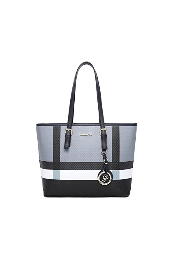 Gallantry Sac Cabas Femmes Grand Format A4 - Sac A Main Cours Lycee Taille Xl - Sac Shopping Fourre-Tout Imprime Carreaux - M