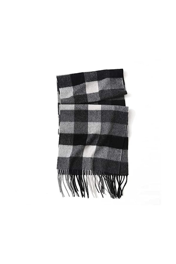 UKKO Echarpe Femme Cachemire Écharpe en Laine À Carreaux Massifs-Stripe 5