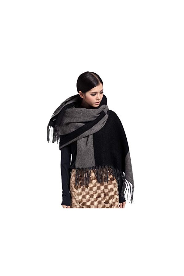 Echarpes Foulard Femme Foulard Chaud Foulard épais Foulard Chaud Oversize Foulard Double Face Châle Double Foulard en Pure La