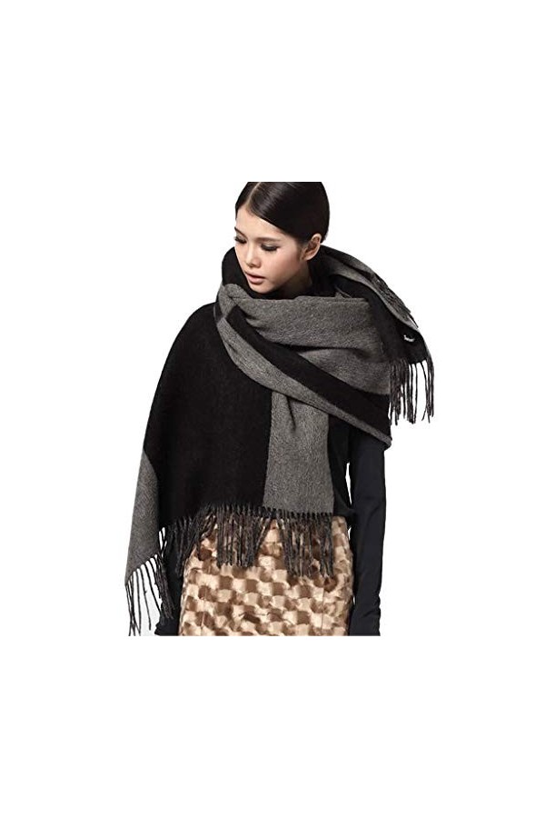 Echarpes Foulard Femme Foulard Chaud Foulard épais Foulard Chaud Oversize Foulard Double Face Châle Double Foulard en Pure La