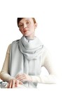 UKKO Echarpe Femme Cachemire Femmes dhiver Longues Écharpes pour La Mode Warp Poncho Foulards-Light Blue