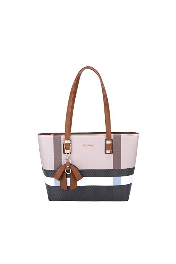 Gallantry Sac Cabas Femmes Grand Format A4 - Sac A Main Cours Lycee Taille Xl - Sac Shopping Fourre-Tout Imprime Carreaux - M