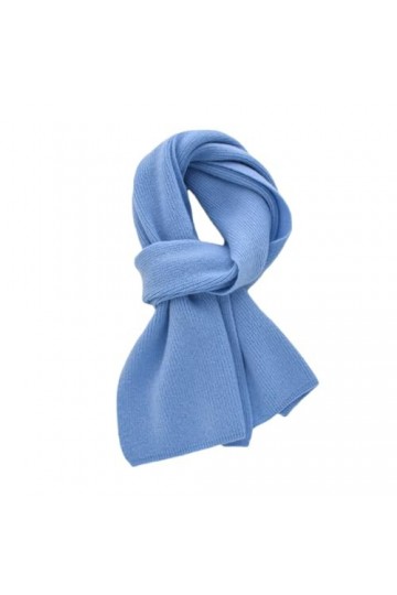 Écharpe tricotée en cachemire solide pour femmes ou hommes, écharpe dhiver chaude et épaisse pour enfants, bleu glace, Adult