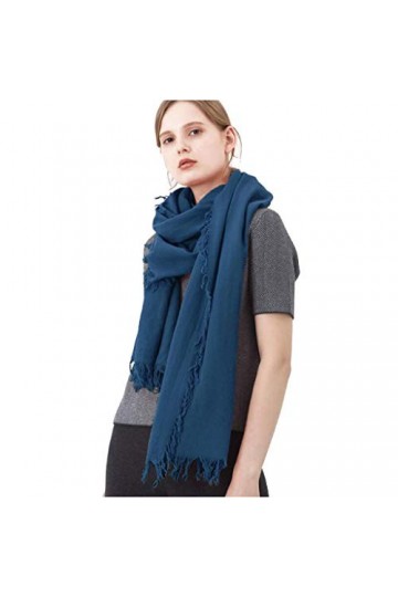 Echarpes châle en Pure Laine épaisse et Chaude Femme Longue Automne et Hiver et Foulards Color : Blue, Size : 200 * 70 * 0.3