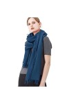 Echarpes châle en Pure Laine épaisse et Chaude Femme Longue Automne et Hiver et Foulards Color : Blue, Size : 200 * 70 * 0.3
