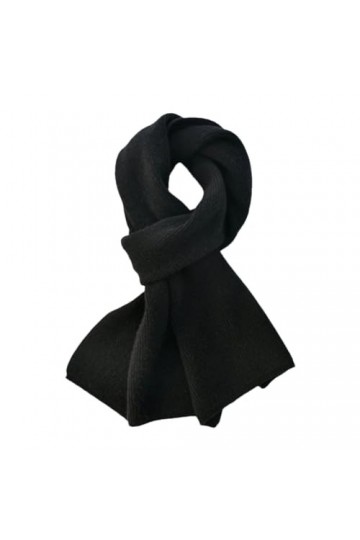 Écharpe tricotée en cachemire solide pour femmes ou hommes, écharpe dhiver chaude et épaisse pour enfants, Noir , Adults 152