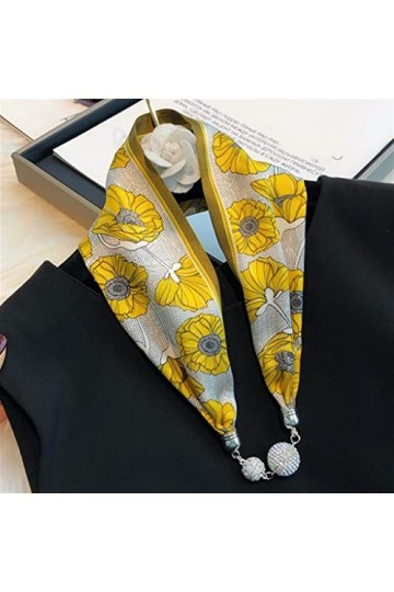 Écharpe en Soie de Style Occidental Collier Boucle magnétique Pendentif Mode écharpe de Cou des Femmes écharpe des Femmes