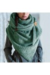 Écharpe Hiver Femmes Écharpe Couleur Unie À Pois Impression Bouton Sac Doux Casual Chaud Écharpe Châle Écharpe-Vert,Taille Un