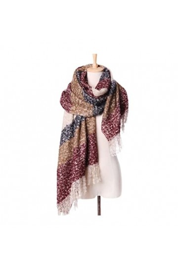 VONGAZ Foulard Châle Écharpes Écharpe dhiver pour Femmes Écharpes Gland Couverture Écharpes Femme Étole Écharpe Color : Blu