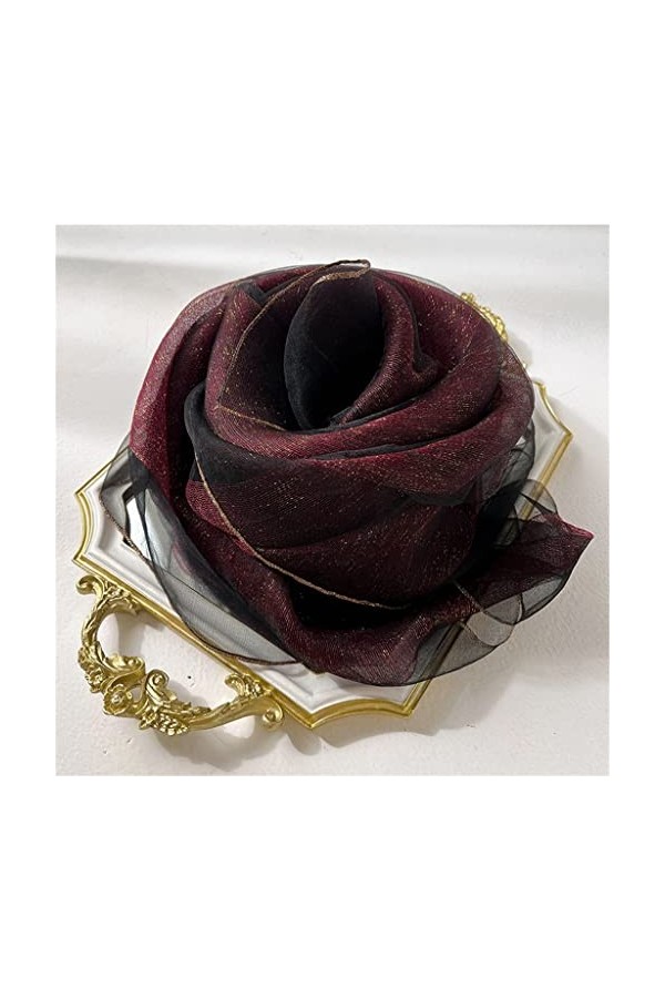 Écharpe en Soie Crimson Écharpe en Fil Filé Printemps et Automne pour Femmes Écharpe Mère en Soie de Mûrier Été Couleur : A,