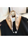 Collier écharpe en Soie All-Match pour Femme Boucle magnétique Pendentif Petite écharpe Bijoux écharpe pour Femme