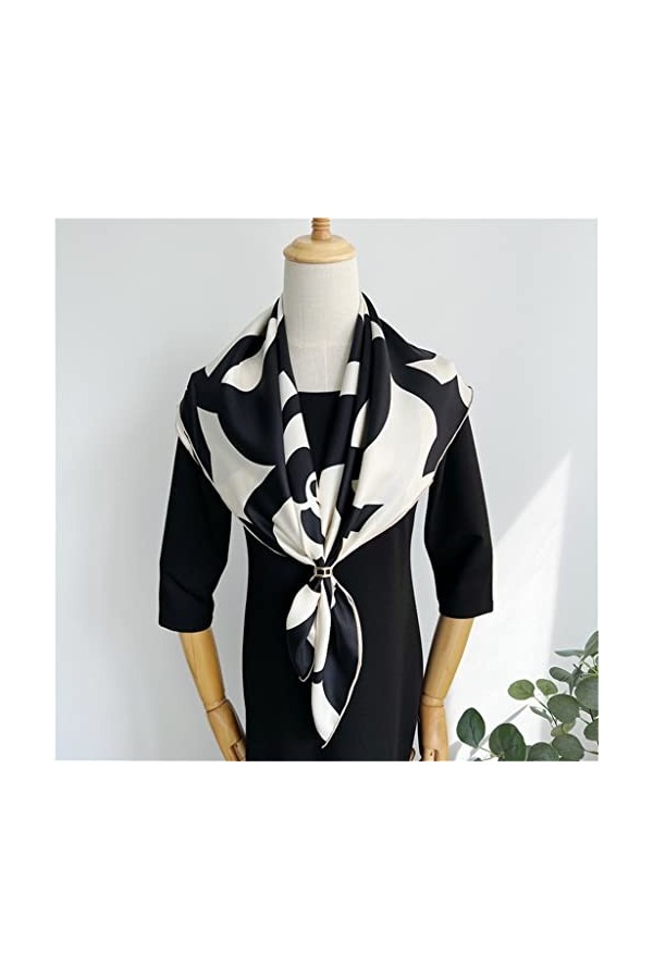 LZQDM Camellia Mulberry Sicle Siclatf Spring et Automne Serre-Twill for Femmes écharpe carrée Color : A, Size : One Size 