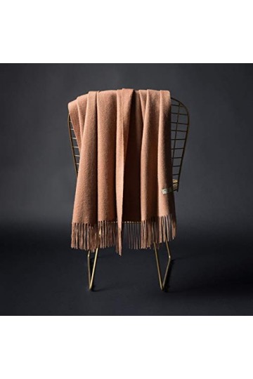 Écharpe 100% Laine De Couleur Unie écharpe Longue Et Chaude Pour Hommes Et Femmes,Caramel-200 * 70cm