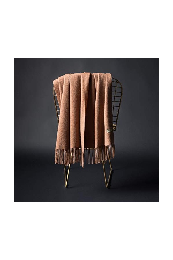 Écharpe 100% Laine De Couleur Unie écharpe Longue Et Chaude Pour Hommes Et Femmes,Caramel-200 * 70cm