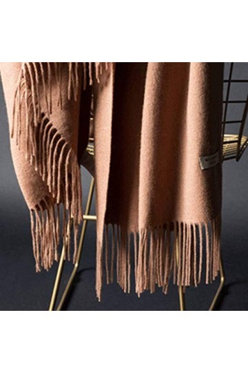 Écharpe 100% Laine De Couleur Unie écharpe Longue Et Chaude Pour Hommes Et Femmes,Caramel-200 * 70cm
