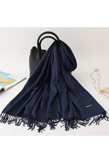 Écharpe Hiver écharpe Solide épais Femmes Cachemire écharpe Cou Chaud Turban Cachemire Dames châle Wrap Turban-260G-1