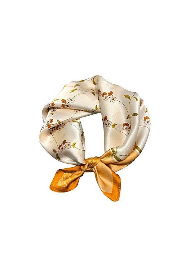 Écharpes Multi-usages Foulard en Soie pour Femme Section Mince Petite écharpe carrée fraîche pour Femme Color : Yellow, Size