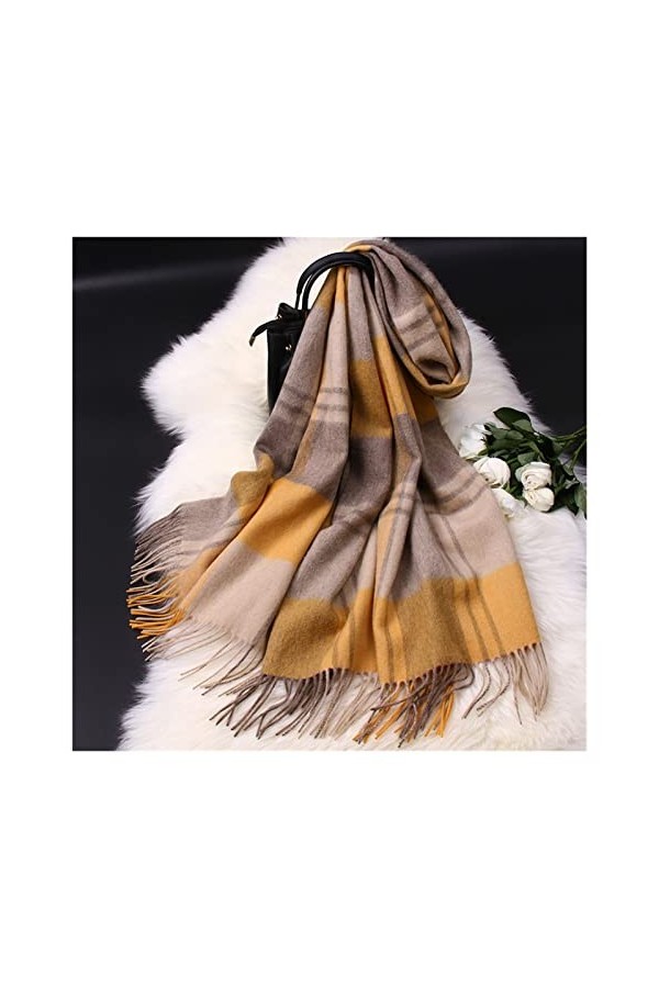 IAN LAU Écharpe Cadeau Écharpe à Carreaux for Les Femmes épaissir des châles de Cachemire Chauds Chauds et enveloppements Pas