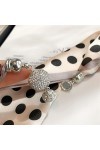 Polka Dot All-Match Foulard en Soie Boucle magnétique Collier Pendentif Petite écharpe Chaîne de clavicule écharpe pour Femme