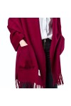 Châle Wrap avec Poches pour Femmes Poche Cachemire Écharpe pour Dames Doux Chaud Solide Couleur Mode Nouveauté Style Pashmina