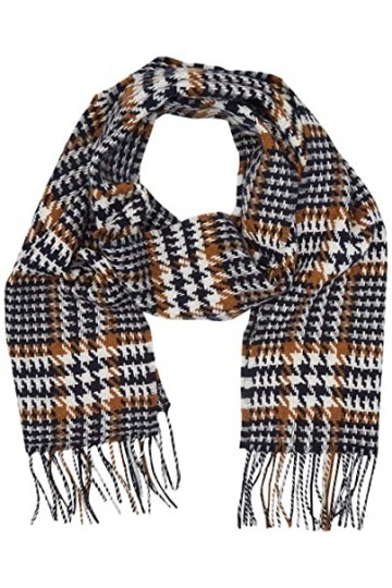 Hackett London Écharpe texturée, Bleu Marine/Taupe, Taille Unique Homme