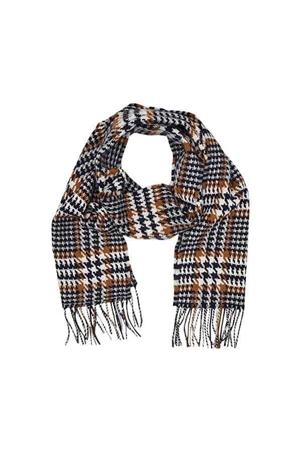 Hackett London Écharpe texturée, Bleu Marine/Taupe, Taille Unique Homme